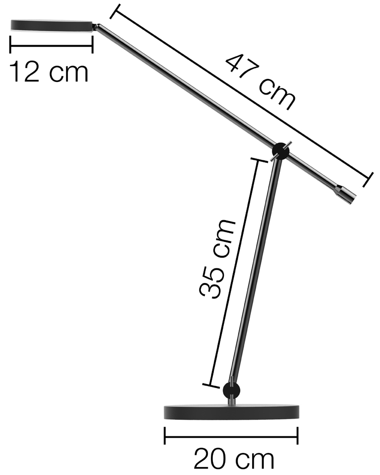 UNiLUX Lampe lumière du jour à LED SUNLIGHT, dimmable, noir