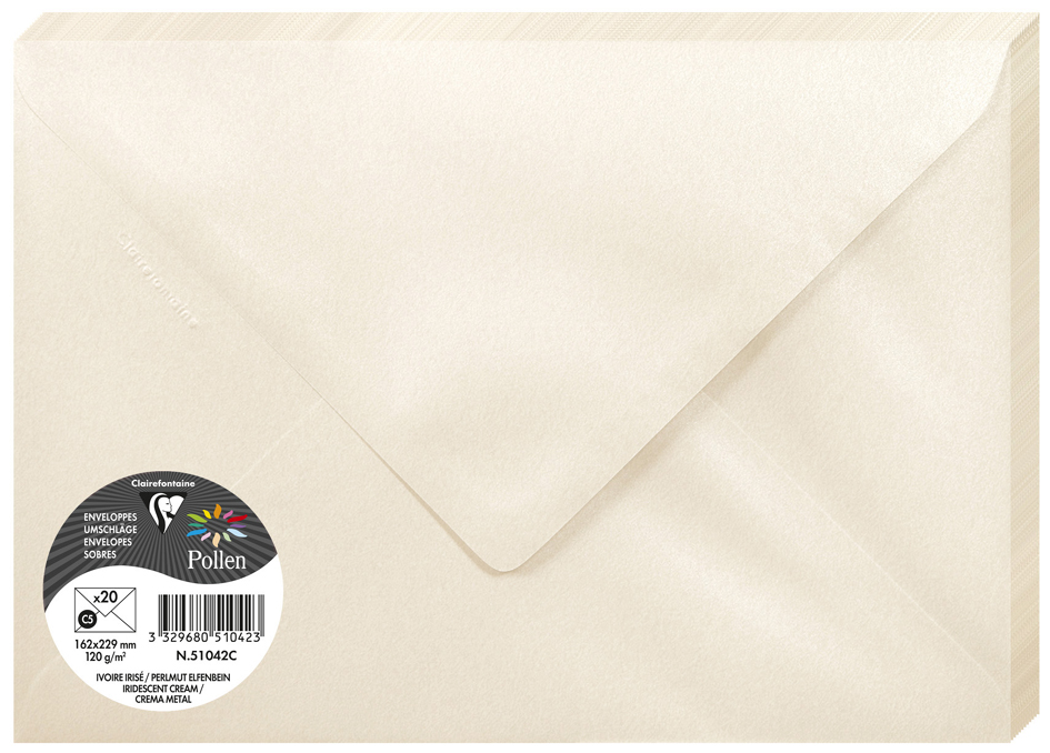 Pollen by Clairefontaine Enveloppes C5, ivoire irisé