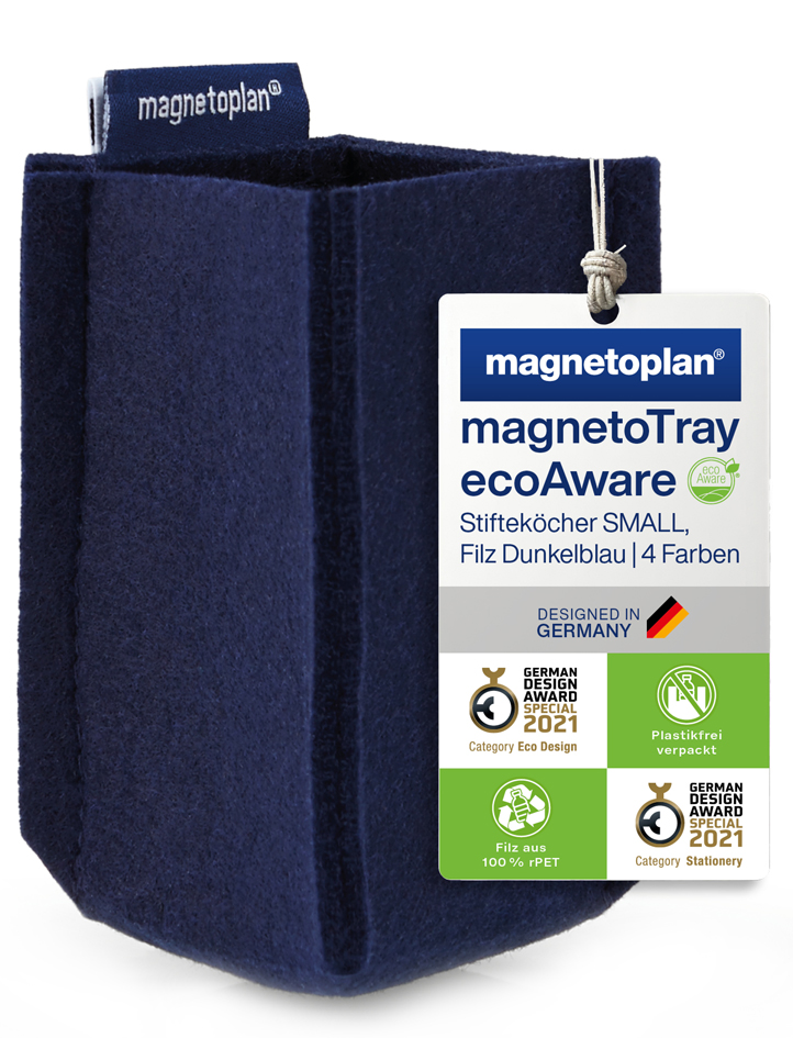 magnetoplan Pot à crayons magnetoTray, petit, bleu
