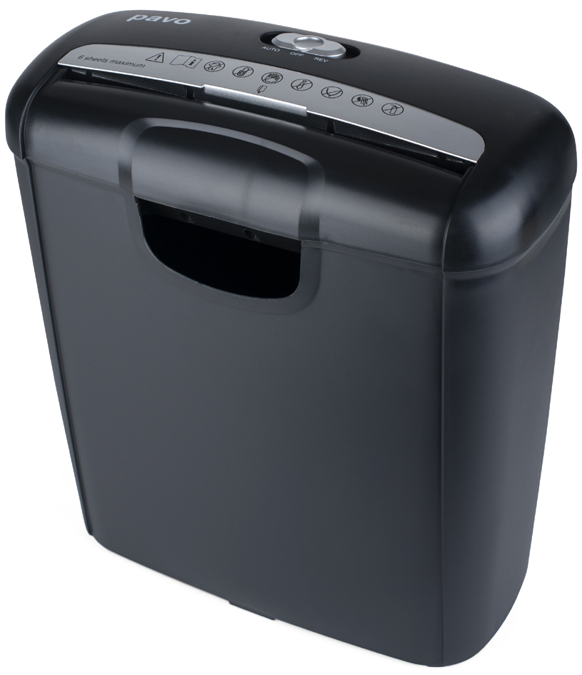 pavo Destructeur de documents Stripcut 6, bandes 6 mm, noir