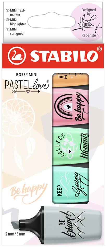 STABILO Surligneur BOSS MINI Pastellove 2.0,étui carton de 5