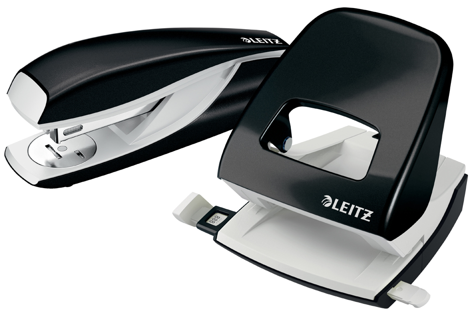 LEITZ Agrafeuse & perforateur Nexxt WOW, noir métallisé