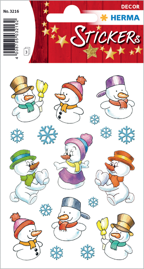 HERMA Sticker de Noël DECOR 'Bonhommes de neige'