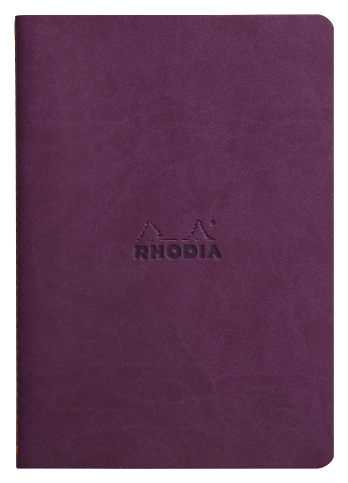 RHODIA Carnet piqûre textile RHODIARAMA, A5, ligné, violet