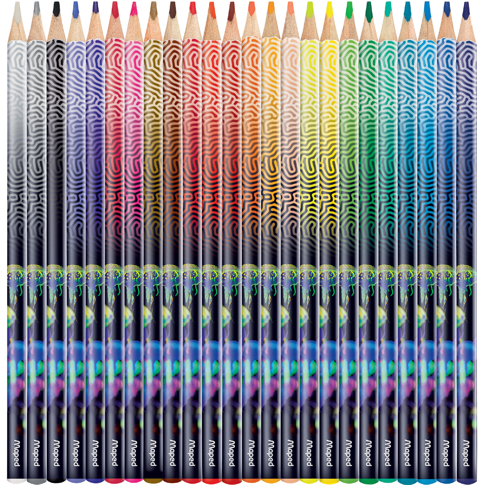 Crayon de couleur triangulaire DEEPSEA PARADISE, 24 couleurs