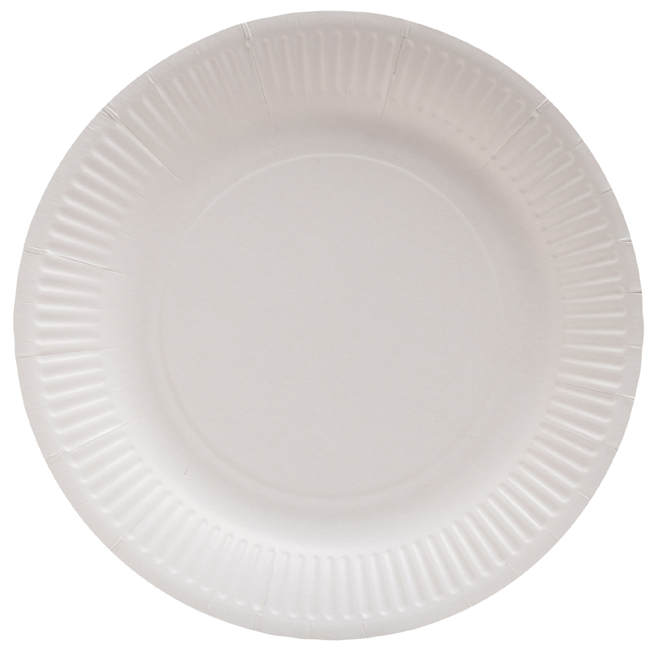 PROnappe Assiette en carton, rond, 230 mm, blanc