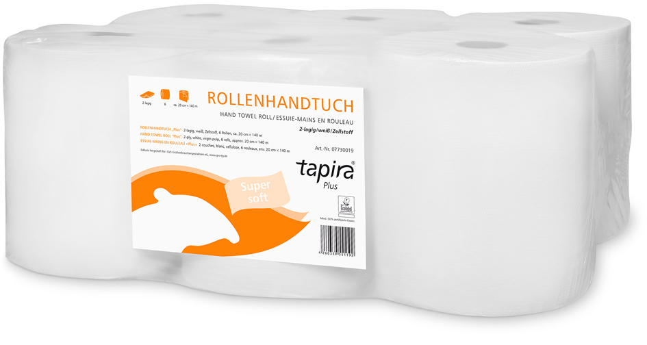 Tapira Rouleau d'essuie-mains Plus, 2 couches, 140 m, blanc