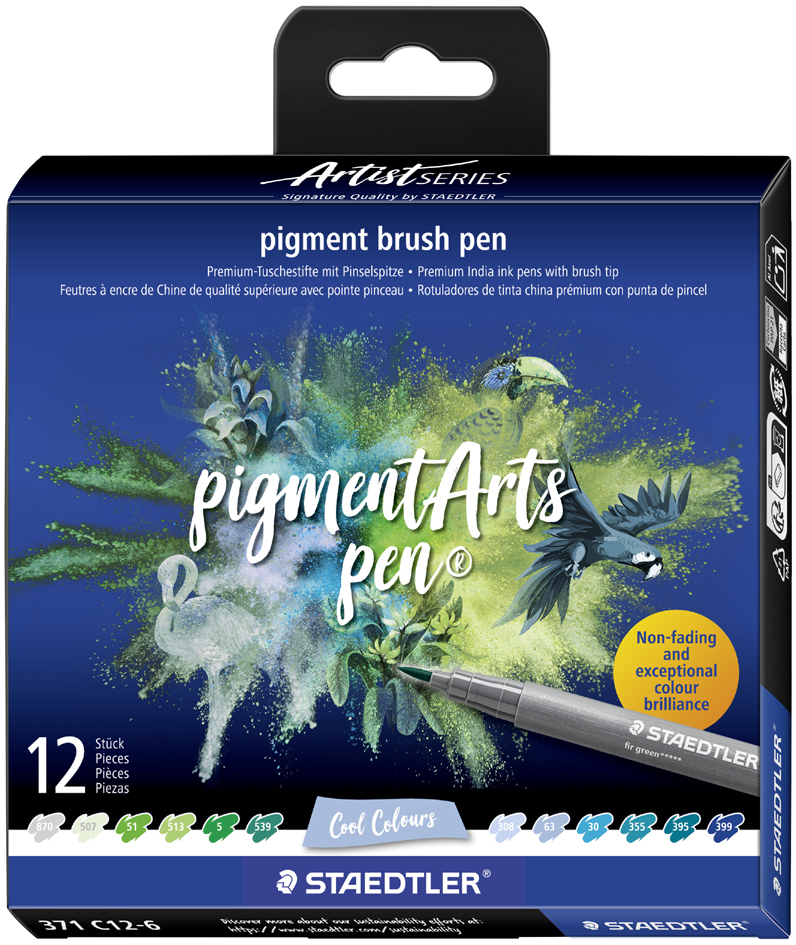 STAEDTLER Feutre pigment brush pen 'Cool Colours'
