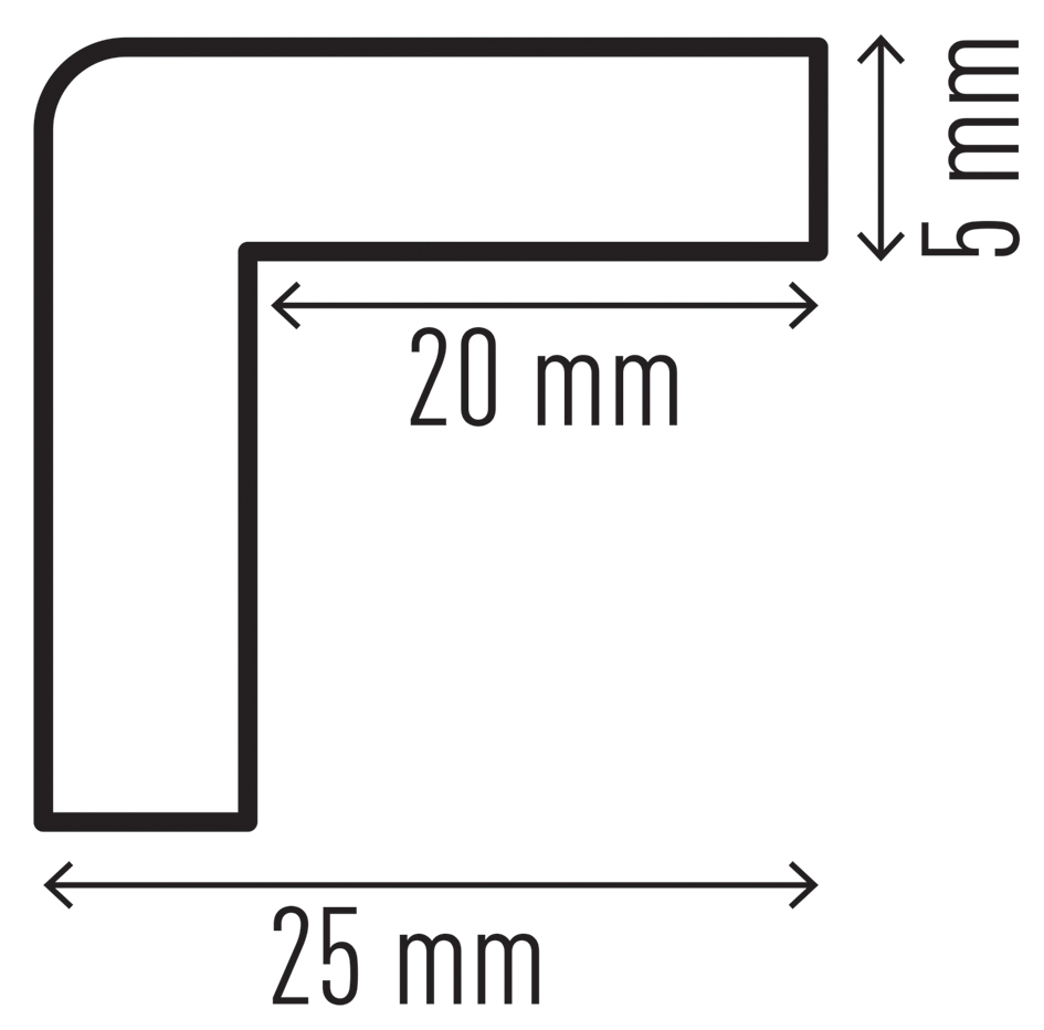 Vue détaillée : dimensions du profilé de protection d'angle C20