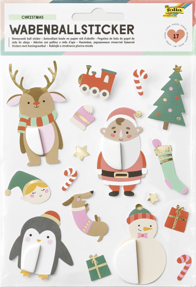 Sticker boule en papier de Noël