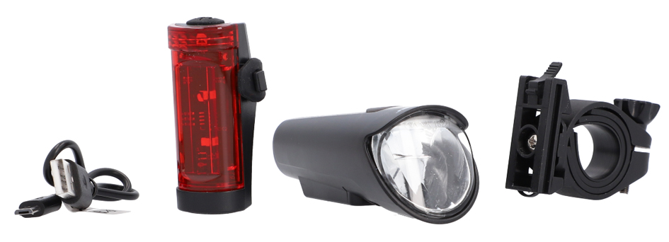 FISCHER Kit d'éclairage LED pour vélo, 45 lux