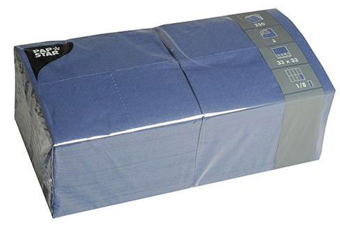 PAPSTAR Serviettes bistrot, 330 x 330 mm, bleu foncé
