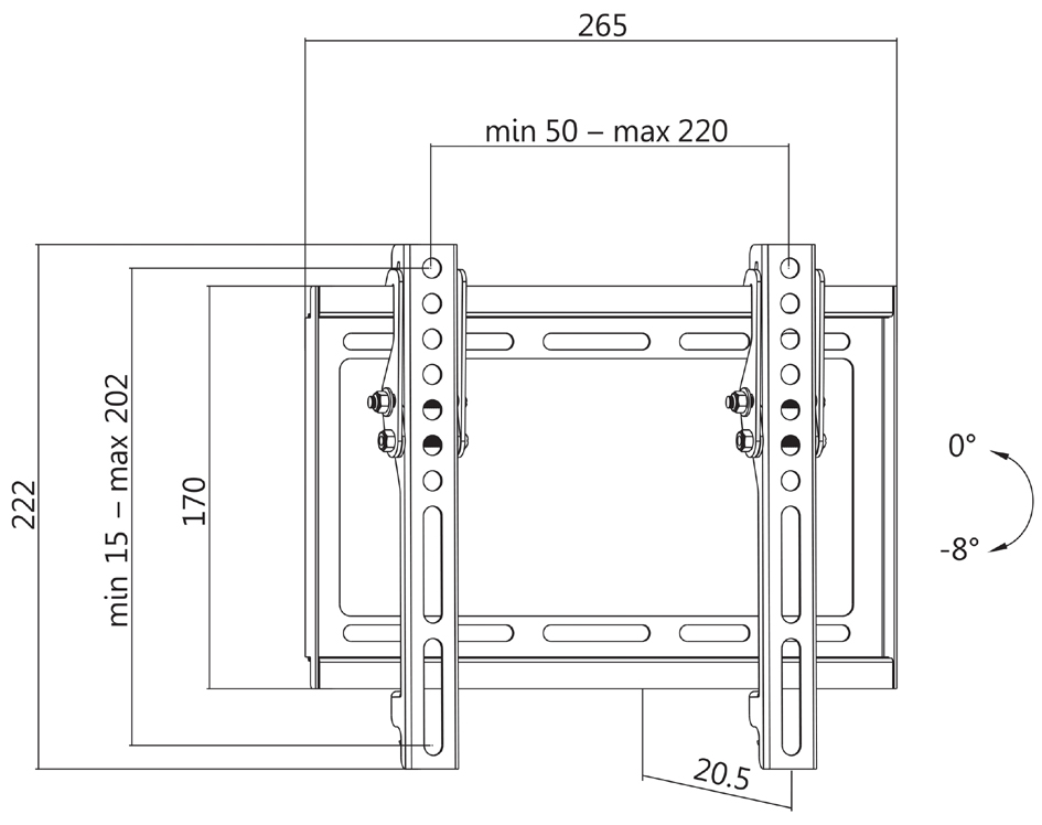 Supports muraux pour TV, inclinable