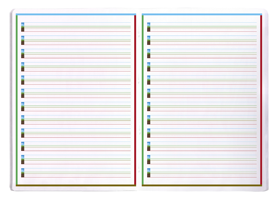 Visuel de référence: réglure 4 couleurs 3 mm