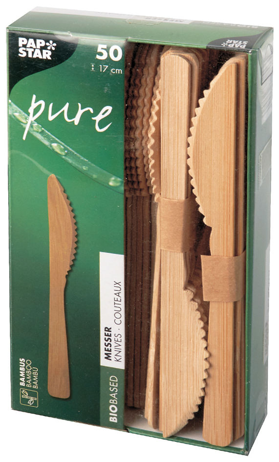 PAPSTAR Couteau en bambou 'pure', longueur: 170 mm, par 50