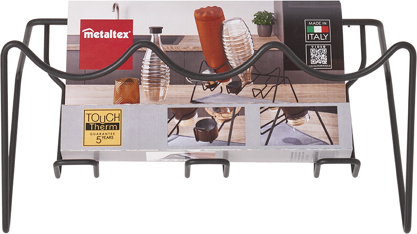 metaltex Égouttoir Sodatex 2 LAVA, noir mat pour 2 bouteilles (L)210 x (P)170 x (H)140 mm noir mat