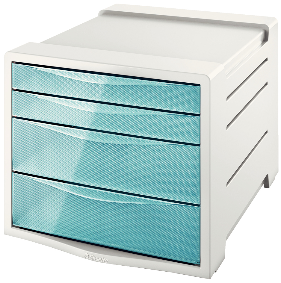 Esselte Module de classement Colour'Ice, 4 tiroirs, bleu