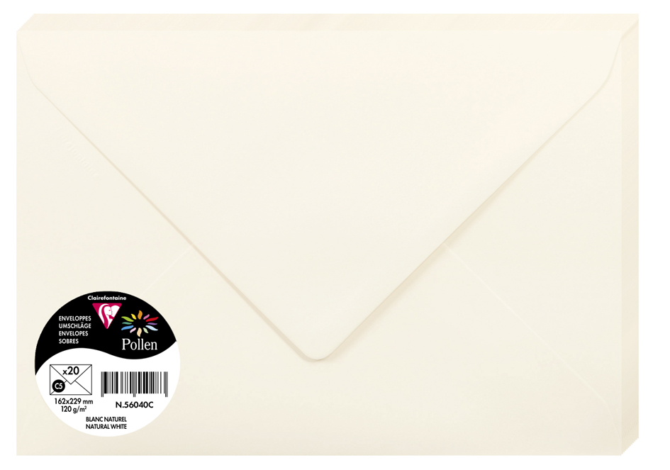 Pollen by Clairefontaine Enveloppes C5, blanc naturel