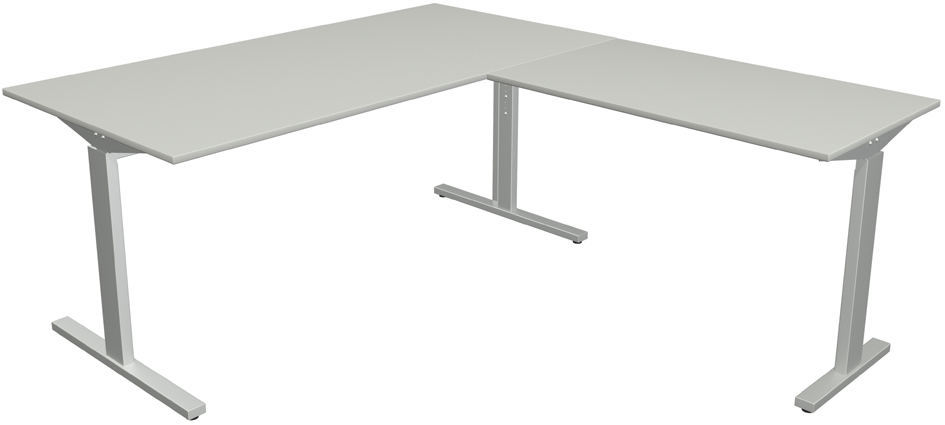 Visuel de référence: bureau "Form 2" avec extension, gris clair