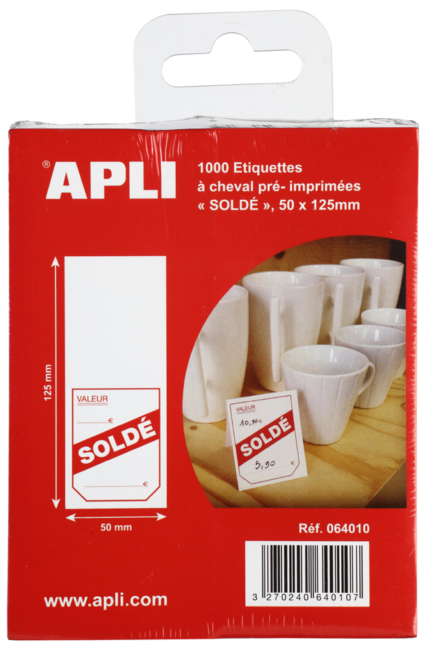 Etiquettes d'affichage prix "Soldé", emballage