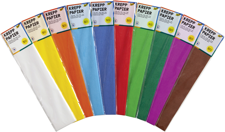 folia Papier crépon, 500 mm x 2,5 m, 32 g/m2, assorti