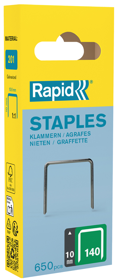 Rapid Agrafe fil plat no. 140, 10 mm, petit paquet