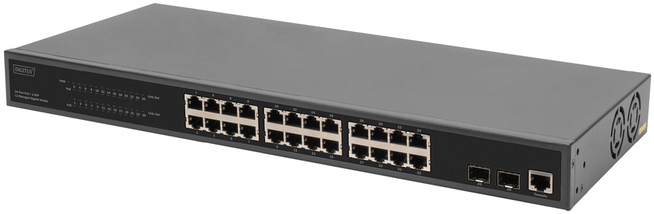 DIGITUS Switch PoE Gigabit Ethernet 19' 24 ports, manageable