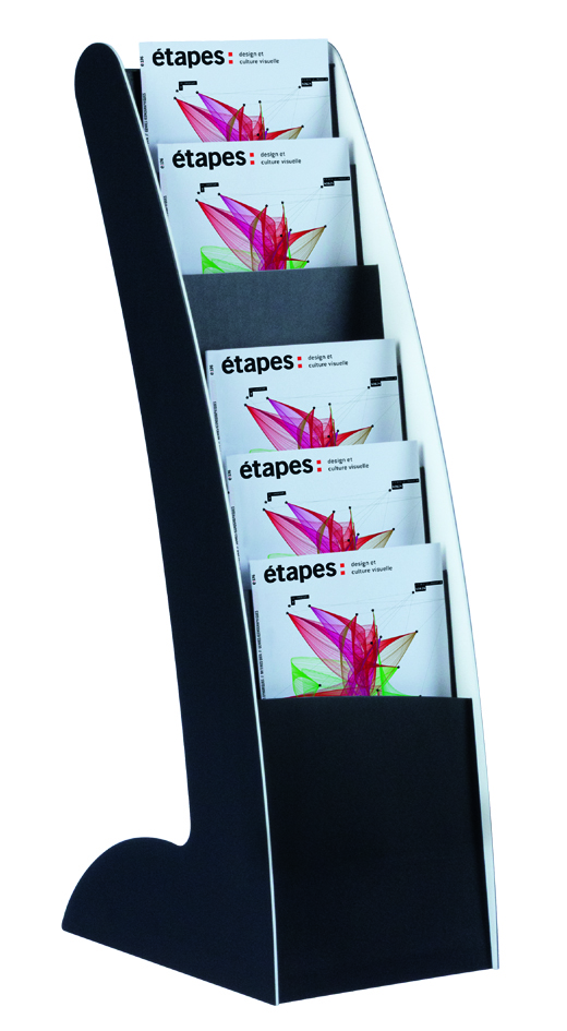 PAPERFLOW Porte-prospectus Courbo Slim, 6 casiers
