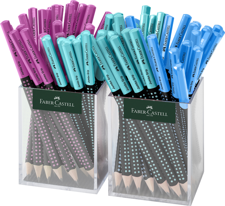 FABER-CASTELL Crayon graphite Jumbo GRIP TWO TONE, carquois