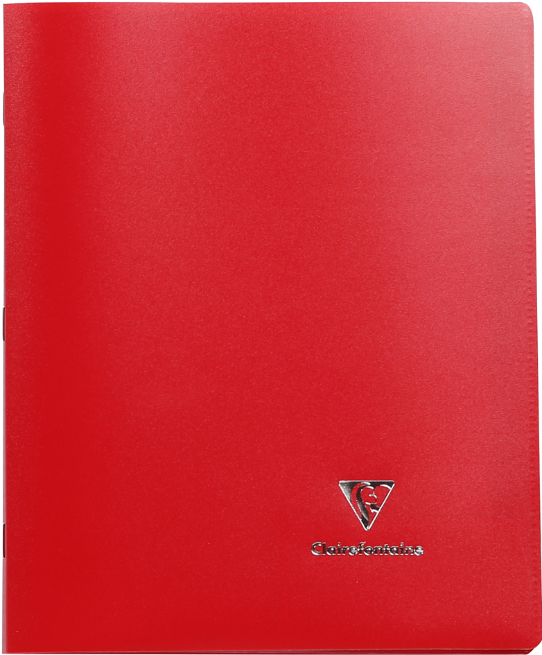 Cahier piqûre couverture polypro, rouge