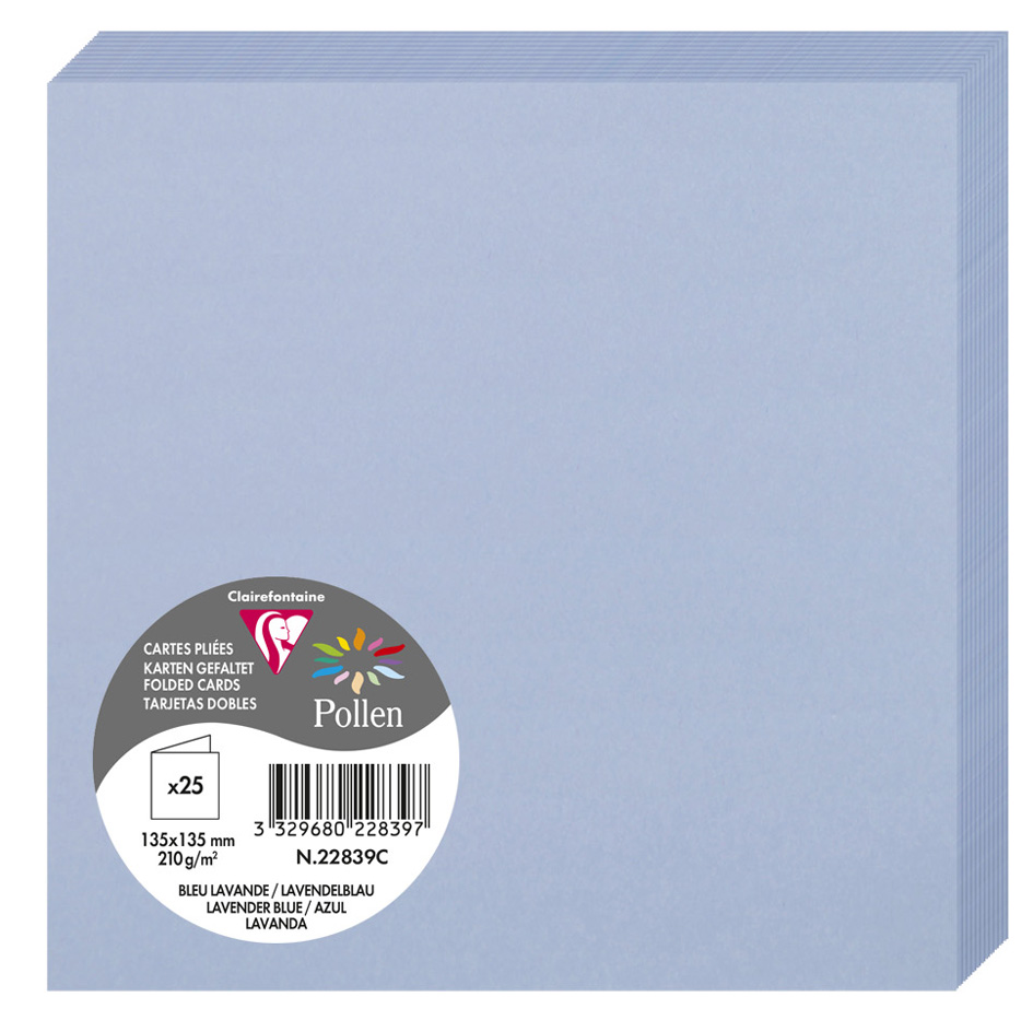 Pollen by Clairefontaine Carte double 135 mm, bleu lavande