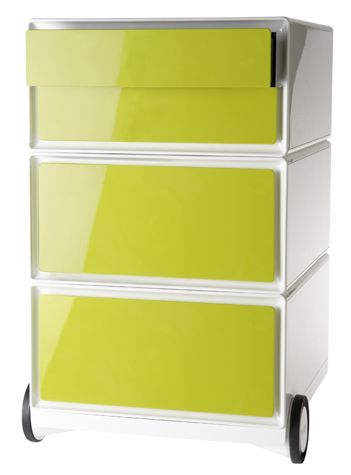 PAPERFLOW Caisson mobile 'easyBox', 4 tiroirs, blanc/vert