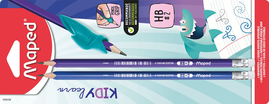 Maped Crayon de papier, avec gomme, HB, blister de 2