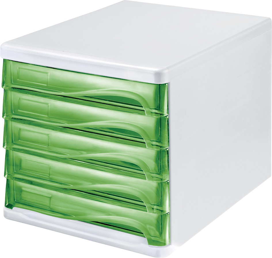 helit Module de classement 'the wave', 5 tiroirs, blanc/vert