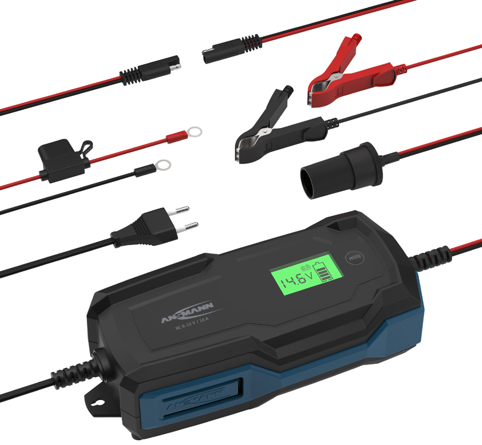 Chargeur de batterie pour voiture BC, avec accessoires