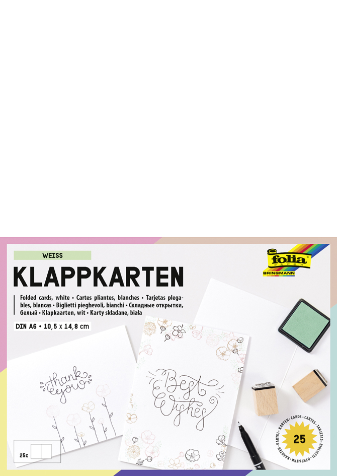 folia Carte pliante, 190 g/m2, A6, blanc