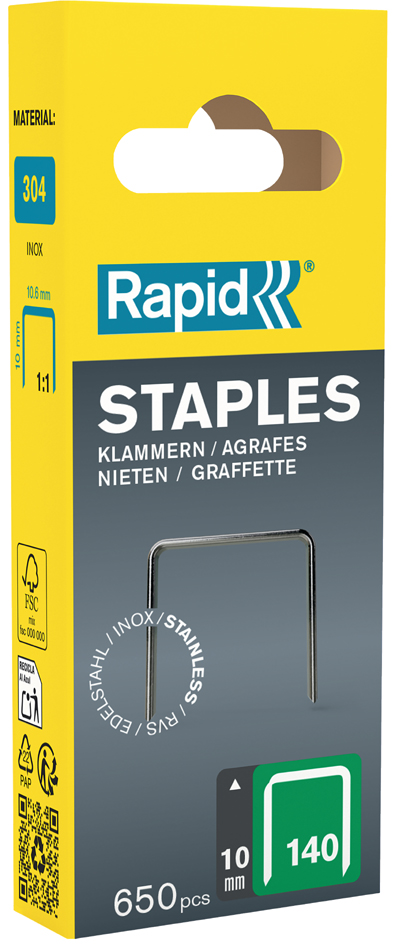 Rapid Agrafe fil plat no. 140, 10 mm, petit paquet