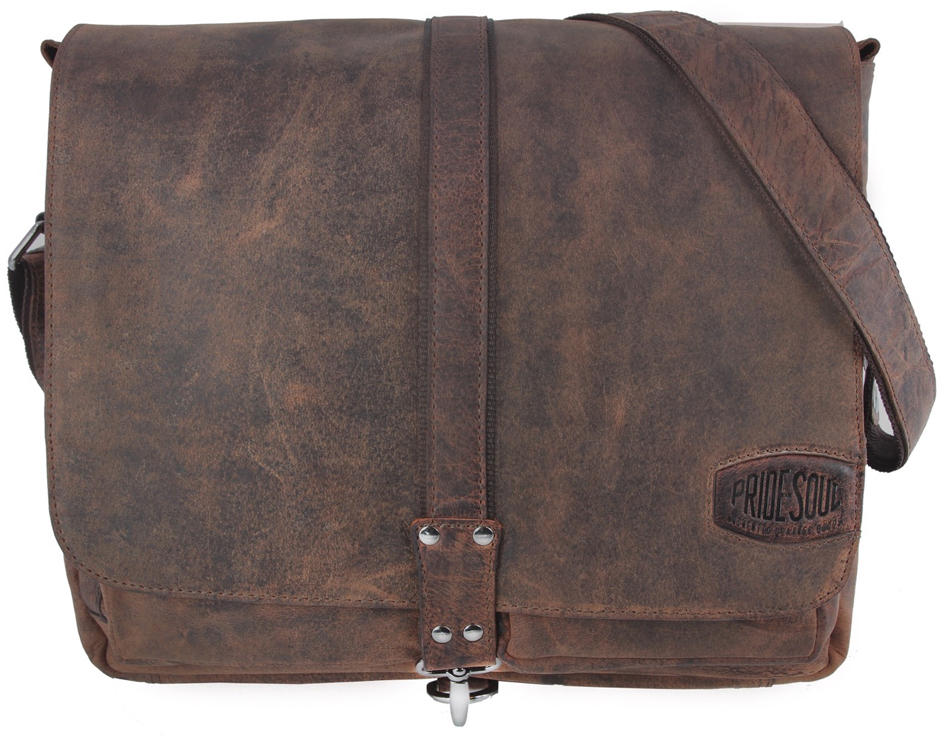 PRIDE&SOUL Sac à bandoulière 'MR LIAM', cuir, marron foncé