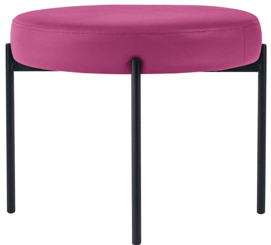 PAPERFLOW Banc GAIA, rond, habillage similicuir, lilas