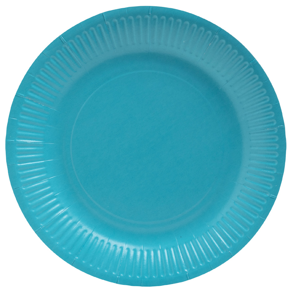 PROnappe Assiette en carton, rond, 230 mm, bleu turquoise