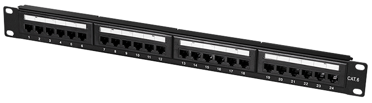 LogiLink Panneau de brassage 19' Cat.6, 24 ports, noir, 1 U