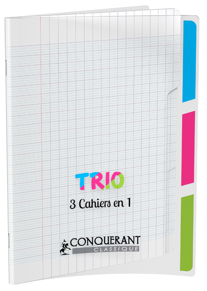 CONQUERANT CLASSIQUE Cahier 'TRIO', 170 x 220 mm, seyès