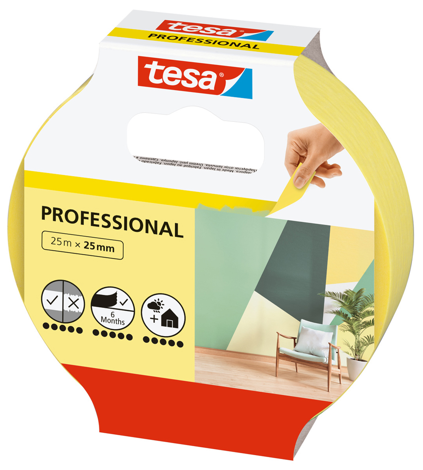 tesa Adhésif de masquage Precision Indoor, 25 mm x 25 m