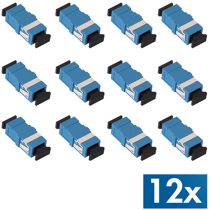 LogiLink Set de coupleurs fibres optiques, sans bride, bleu