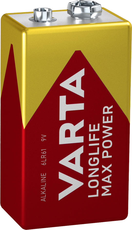 VARTA Pile alcaline Longlife Max Power, E-Bloc (9V)