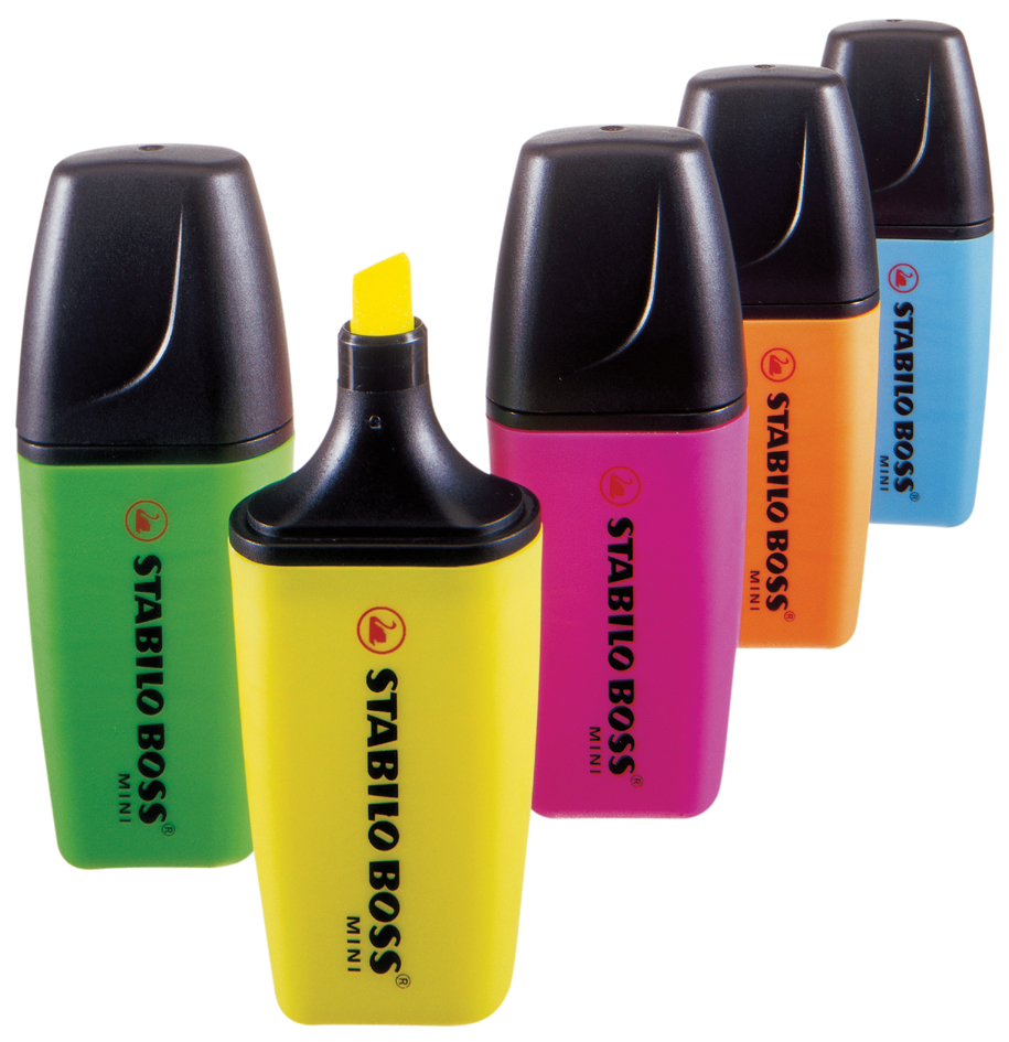 Mini surligneurs, couleurs standard