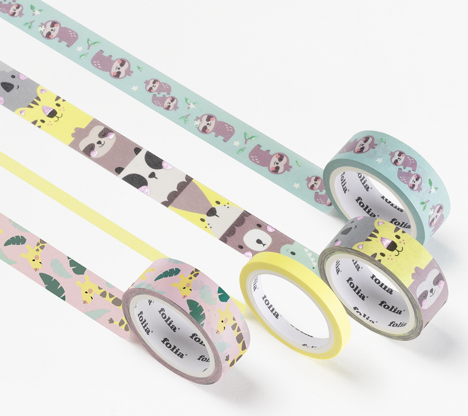 folia Ruban adhésif décoratif Washi-Tape RAINBOW CLOUDS papier assorti assorti 4 rouleaux