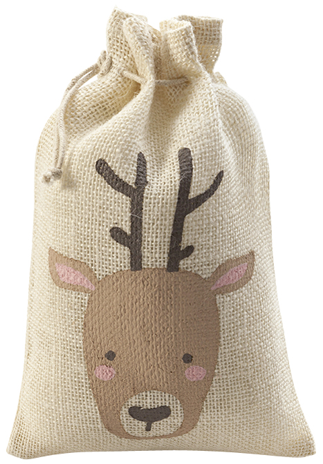 Visuel de référence : Sac en toile de jute "Renne", rempli