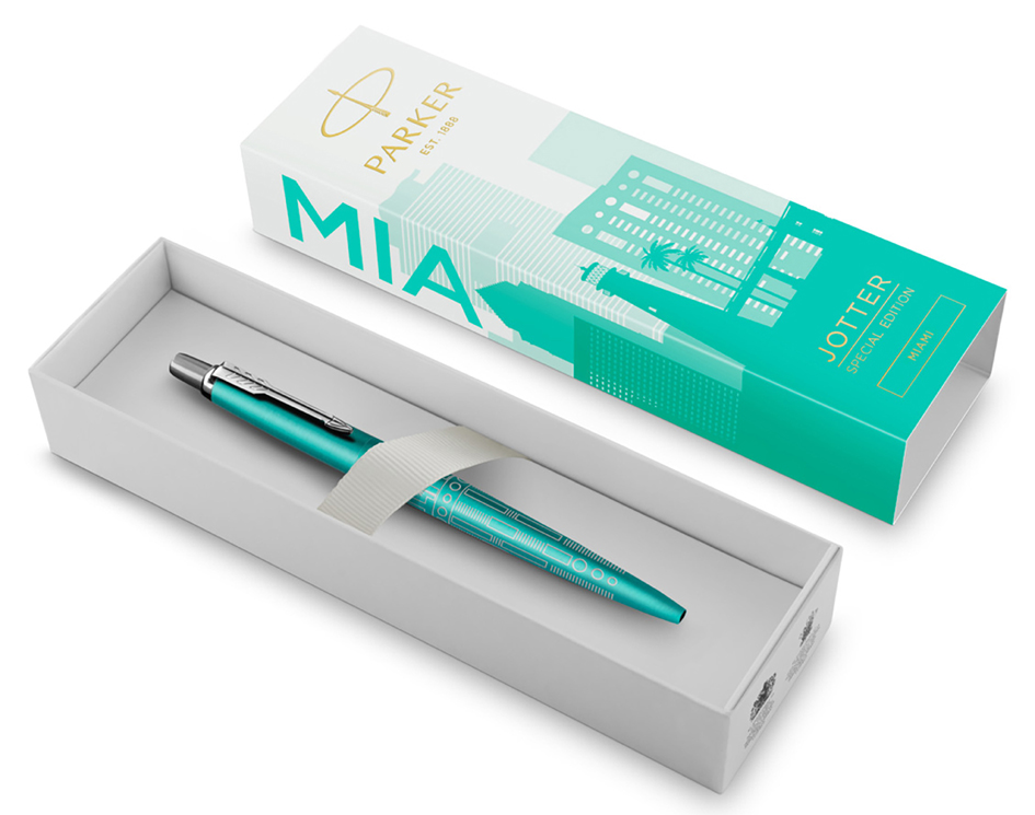 Stylo Ã  bille rÃ©tractable JOTTER Ã©dition spÃ©ciale Miami, Ã©crin cadeau