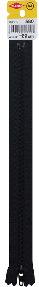 KLEIBER Fermeture zip, plastique, longueur: 220 mm, blanc